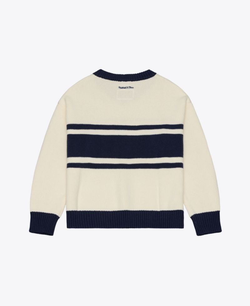 Women's Cream/Navy Chicago Bears Retro Roots V-Neck Sweater