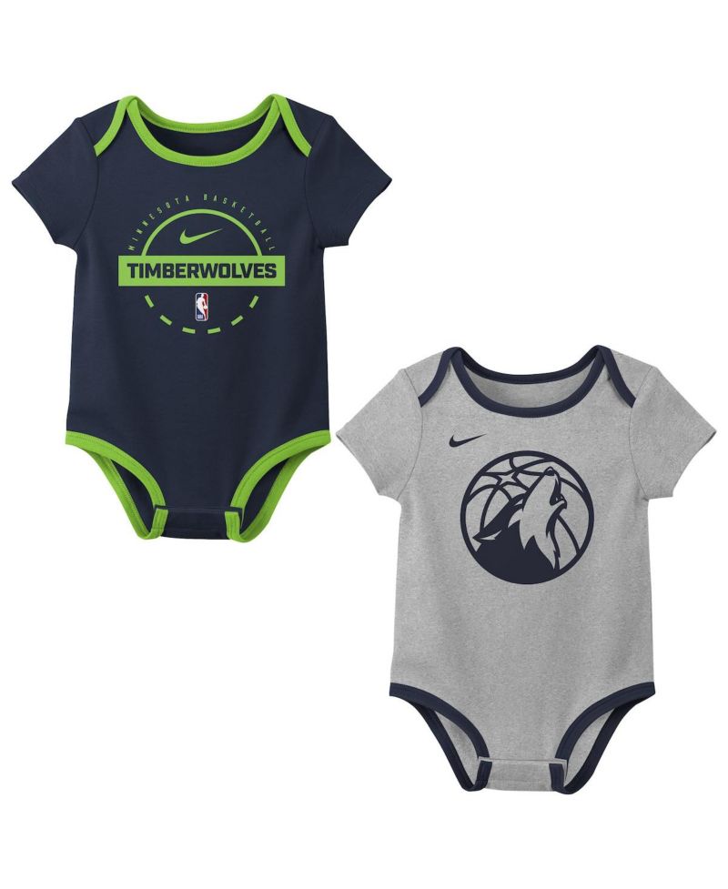 Baby Boys and Girls 2 Piece Minnesota Timberwolves Bodysuit Set