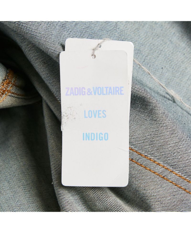 Women's Pre-Owned Zadig and Voltaire Blue Denim Button Front Base Brut Jacket