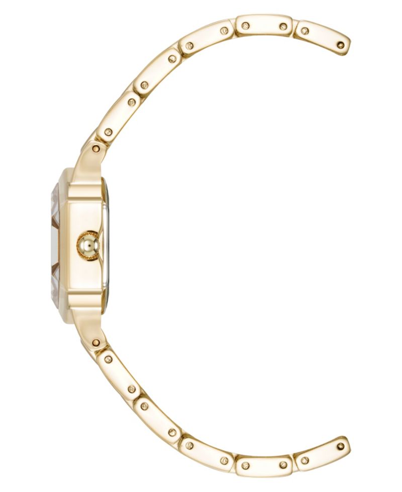 Women's Quartz Petite Hexagonal Gold-Tone Alloy Metal Bracelet Watch, 21mm