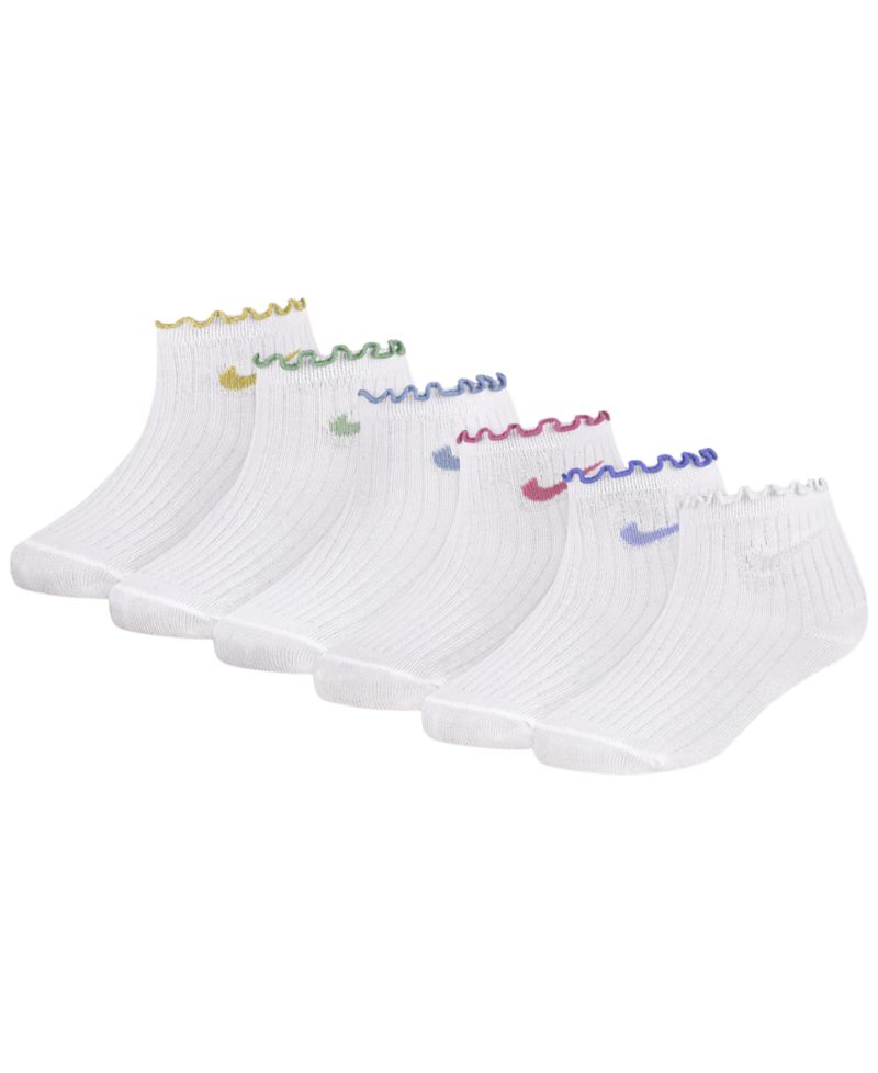 Girls' 4-7 Lettuce Ankle Socks, 6-Pack