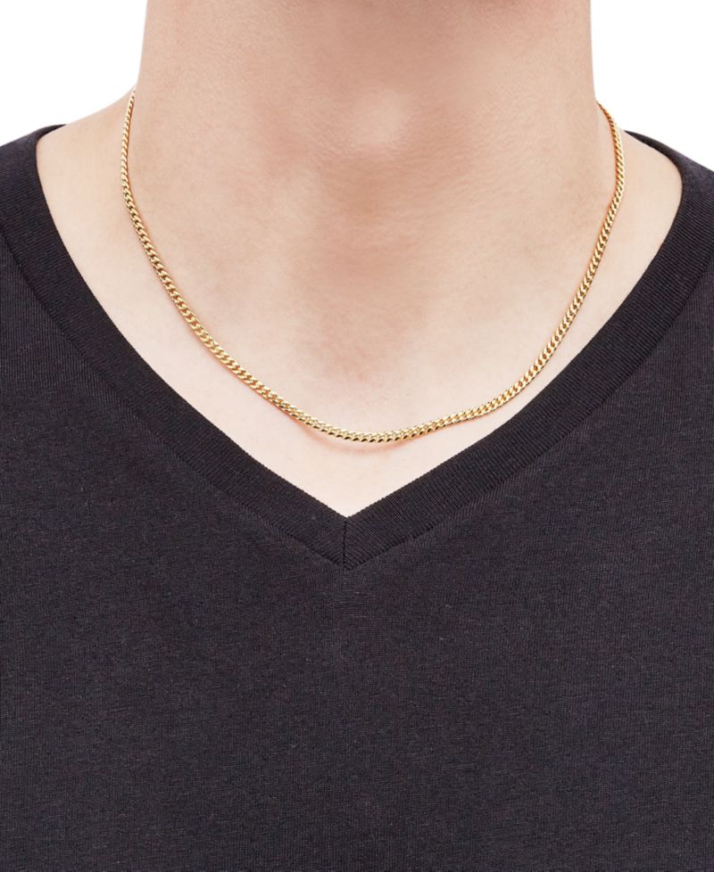 18"-22" Miami Cuban Link Chain Necklace (3mm) in 14k Gold