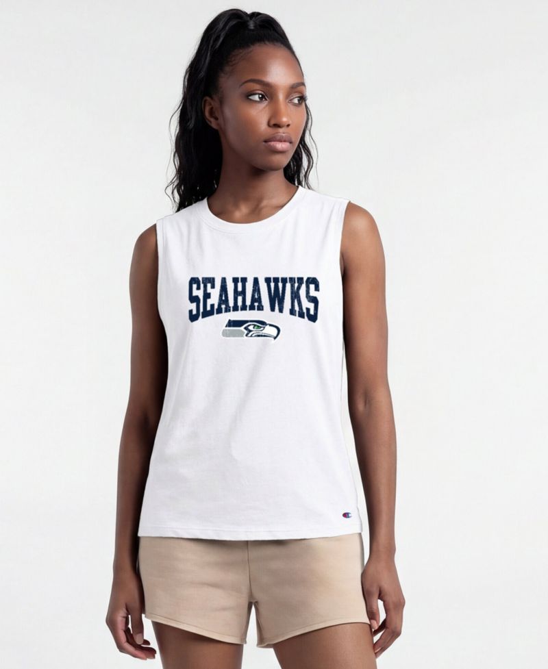 Women's White Seattle Seahawks Muscle Tank Top