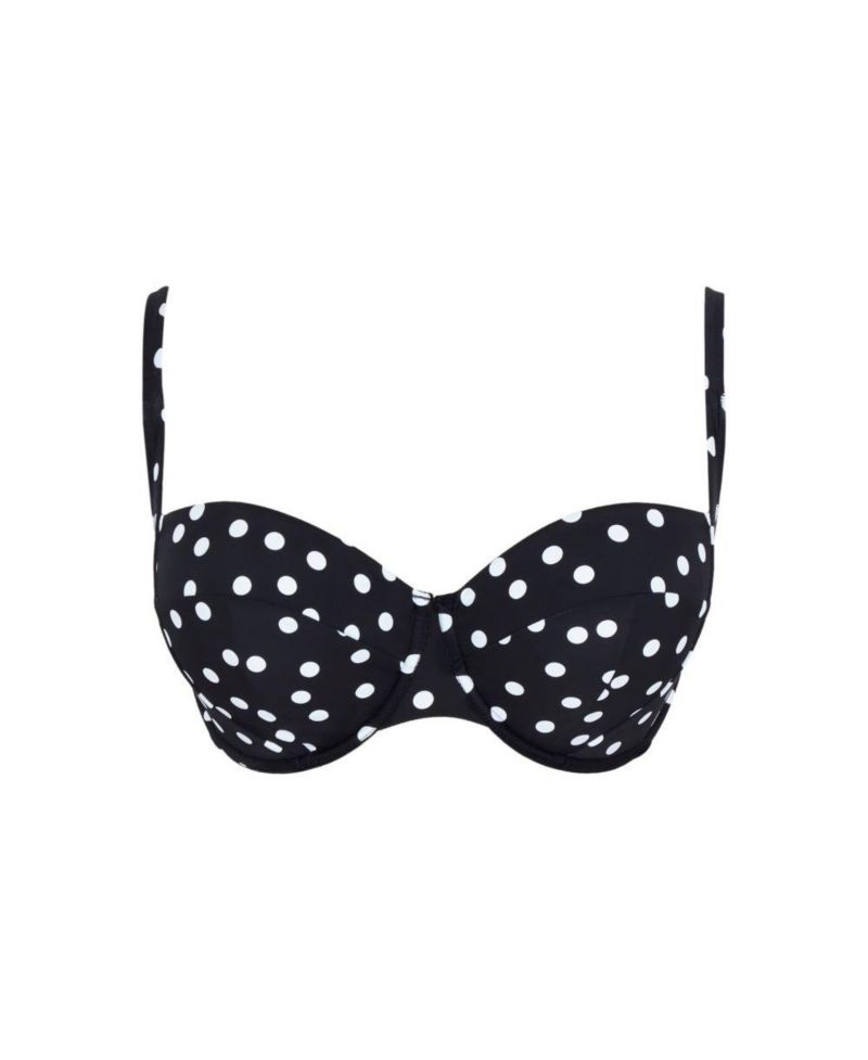 Women's Polka Dot Florence Underwire Balcony Side Support Bikini Swim Bra
