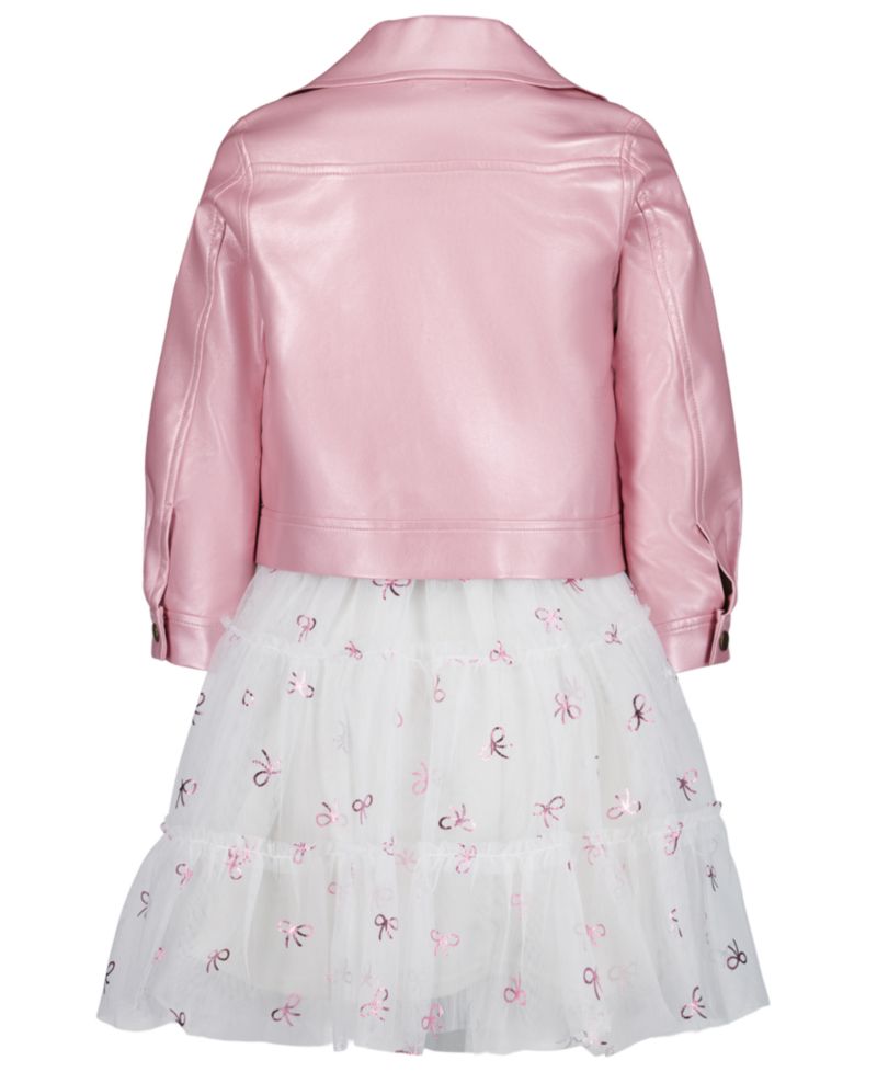 Girls' 2T-6X Moto Jacket and Sleeveless Dress, 2-Piece Set