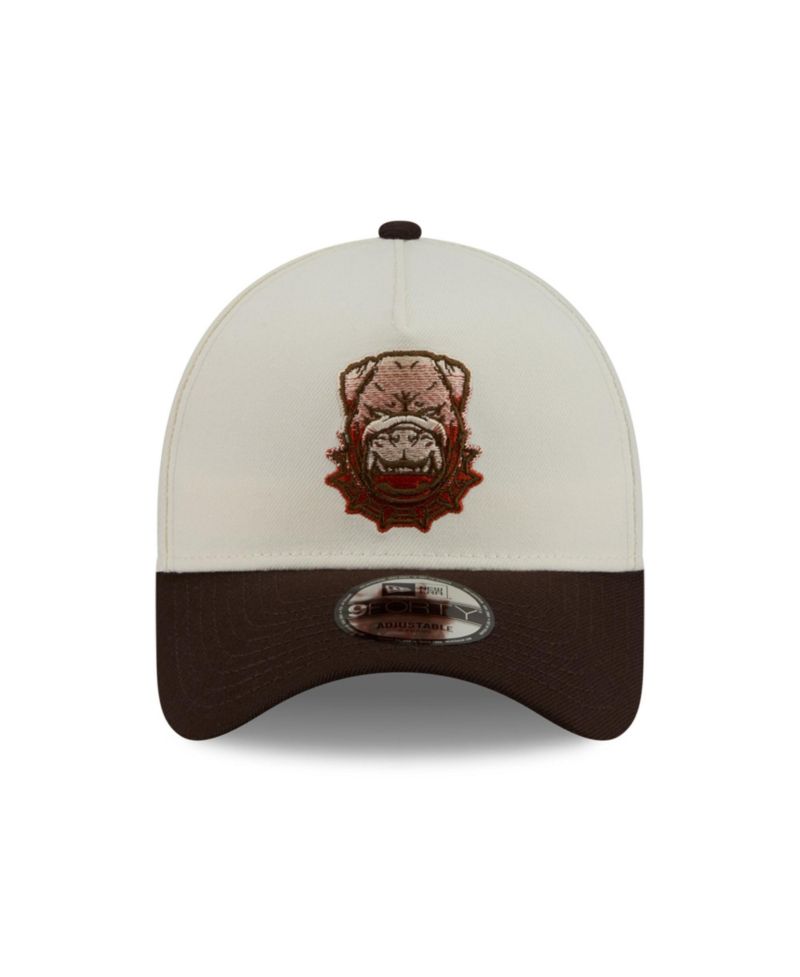 Men's Cream/Brown Cleveland Browns Pumpkin Spice A-Frame 9FORTY Adjustable Hat