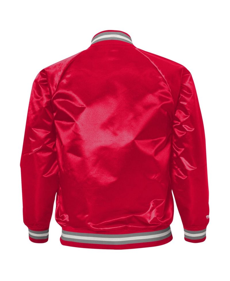 Big Boys and Girls Scarlet Ohio State Buckeyes Satin Full-Snap Raglan Jacket