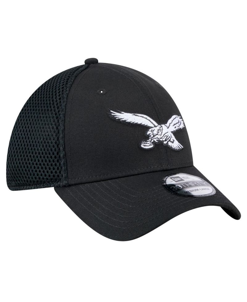 Men's Black Philadelphia Eagles Main Neo 39THIRTY Flex Hat