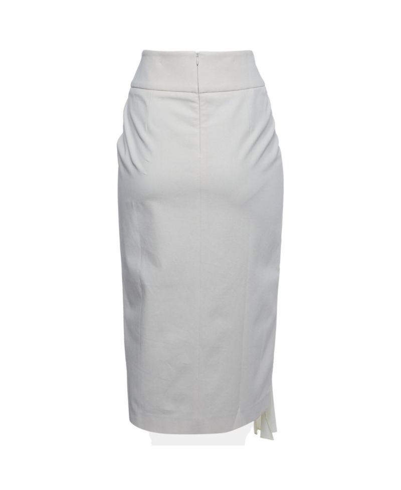 Women's Cotton Pleat Detail Midi Skirt