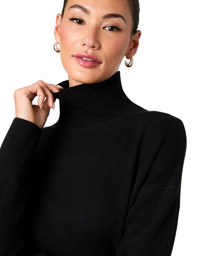 Women's Long-Sleeve Turtleneck Side-Slit Sweater