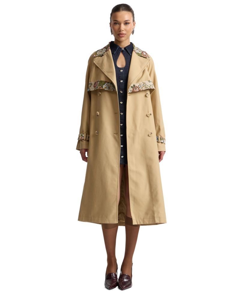 Women's Combo Belted Trench Coat