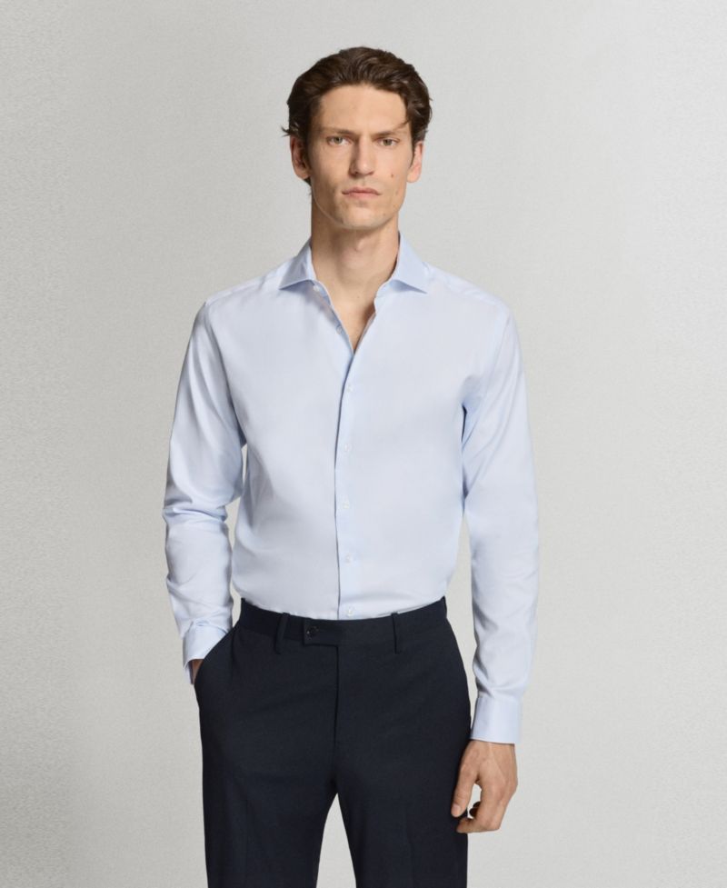 Men's Cotton Slim-Fit Suit Shirt