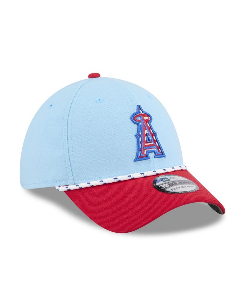 Men's Light Blue/Red Los Angeles Angels 2025 Fourth of July 39THIRTY Flex Hat
