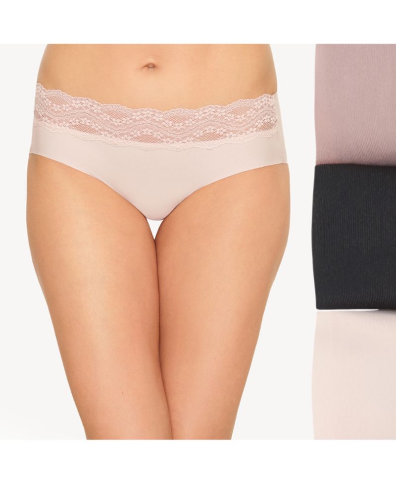 b.tempt'd Women's 3-Pk. b.bare Lace-Trim Hipster Underwear 970267