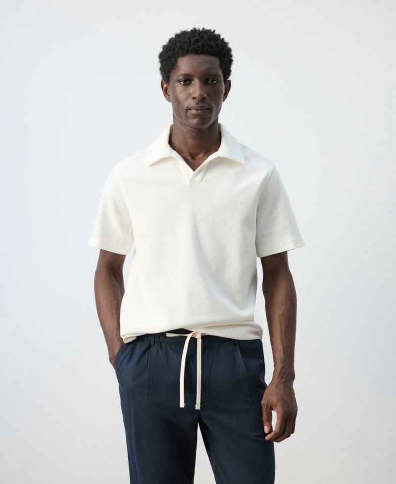 Men's Regular-Fit Textured Polo Shirt