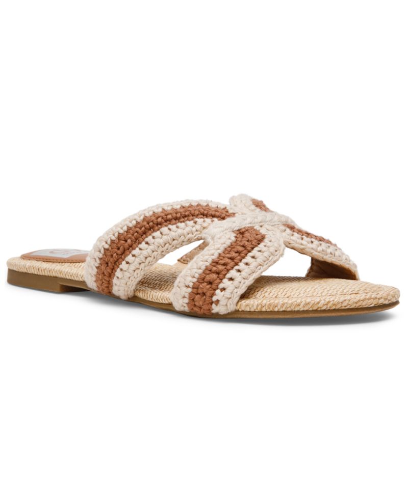 Women's Geeya Raffia Criss Cross Strap Slide Sandals