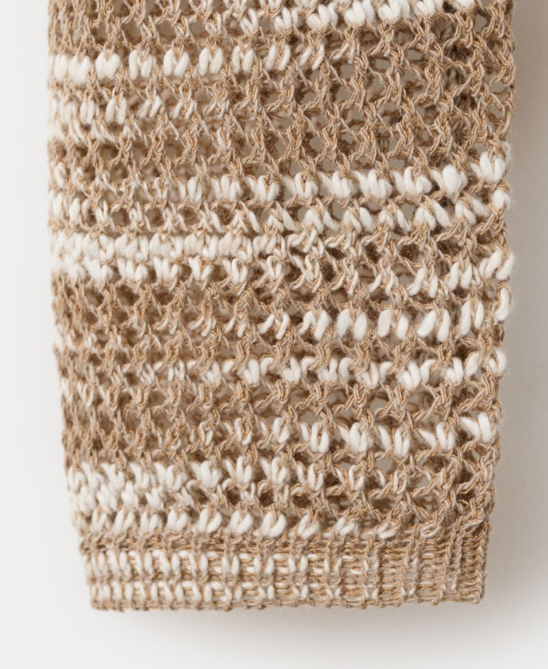 Women's Two-Tone Crocheted Sweater