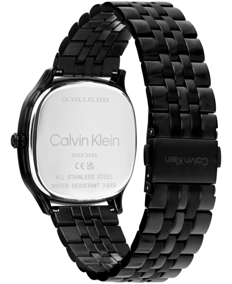 Men's CK Shape Black IP Stainless Steel Bracelet Watch 37mm