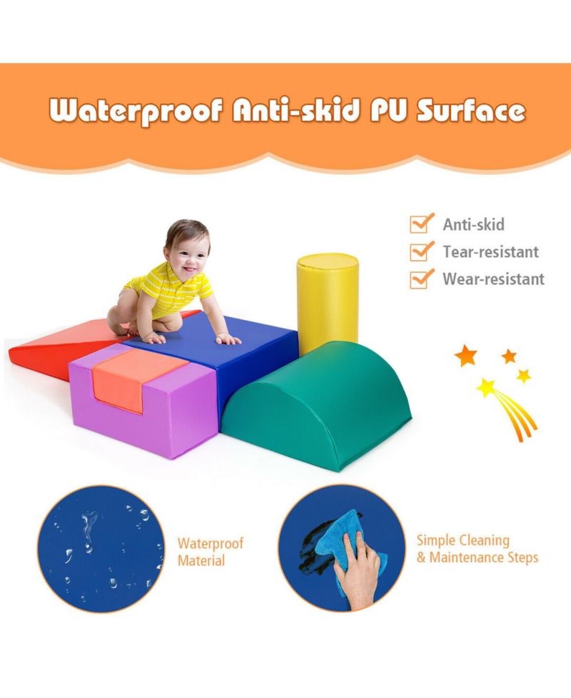 6 Piece Climb Crawl Play Set Indoor Kids Toddler Baby Safe Foam