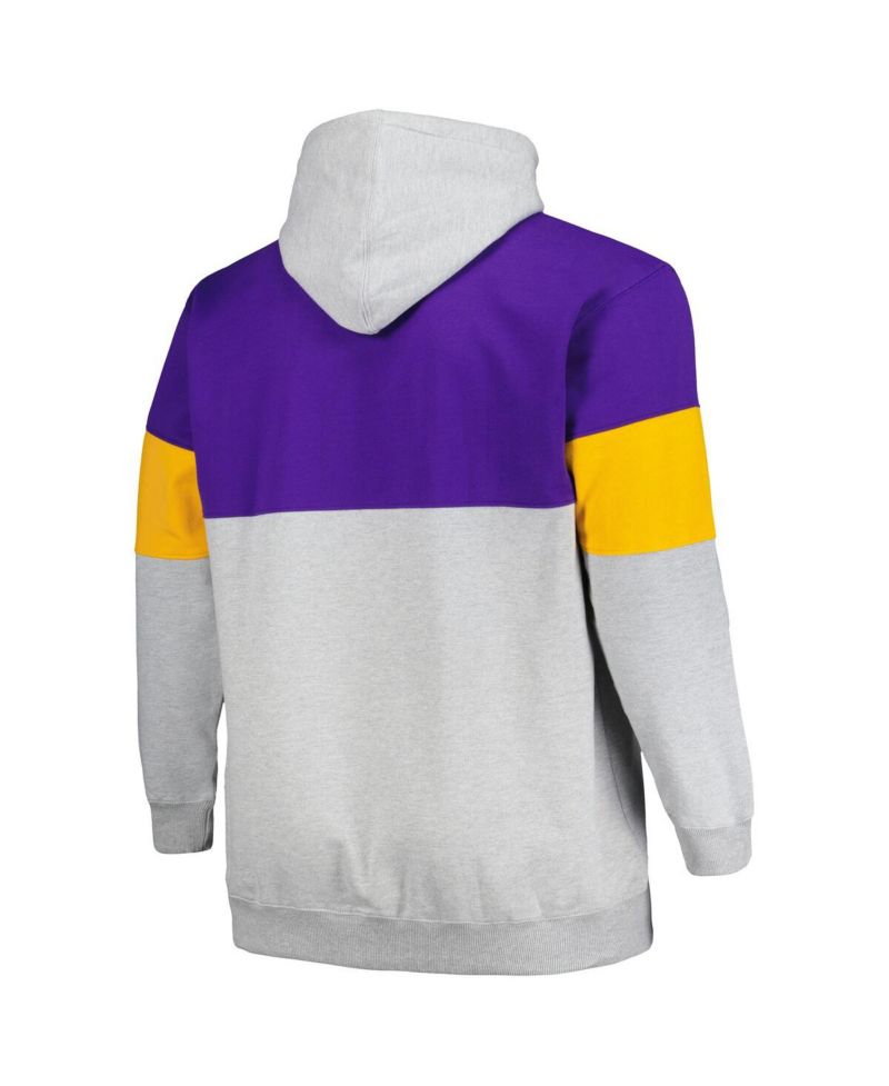 Men's Purple, Gold Los Angeles Lakers Big and Tall Pullover Hoodie