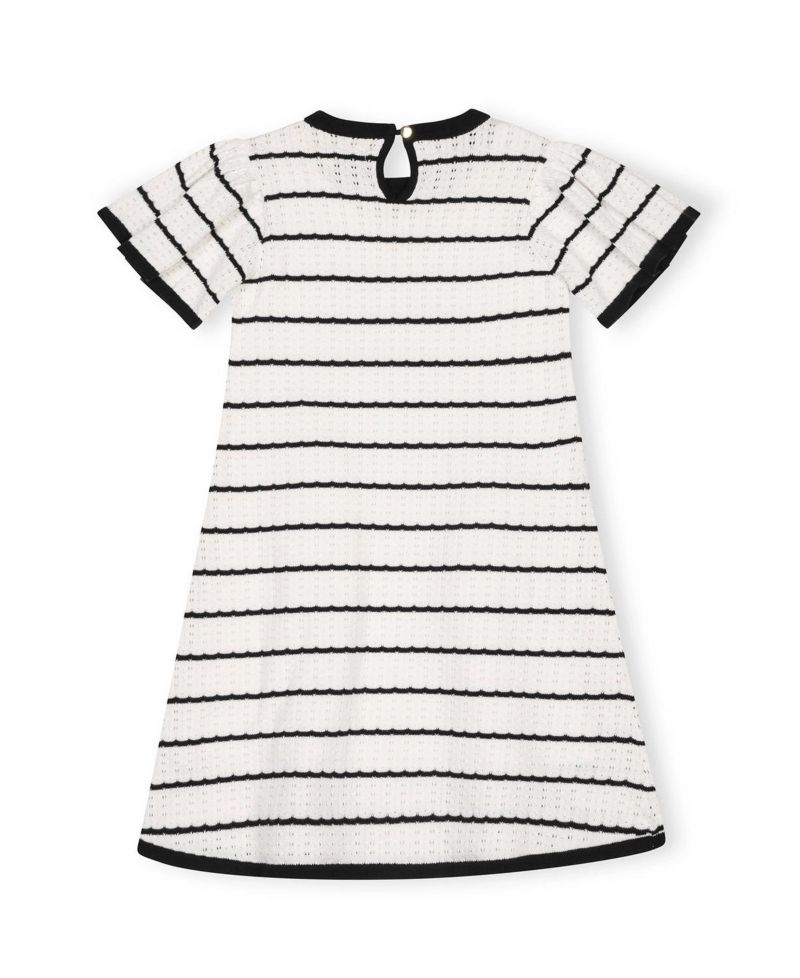 Little Girls (6 - 12) Organic Bow Detail Pointelle Sweater Dress