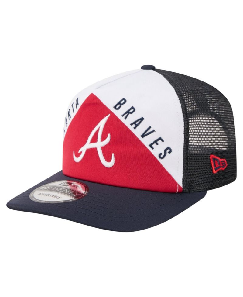 Men's White/Navy Atlanta Braves Retro Cut 19TWENTY Adjustable Trucker Hat