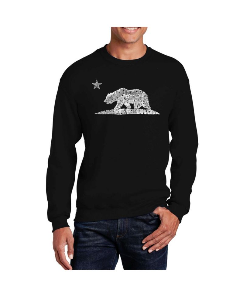 Men's Word Art California Bear Crewneck Sweatshirt