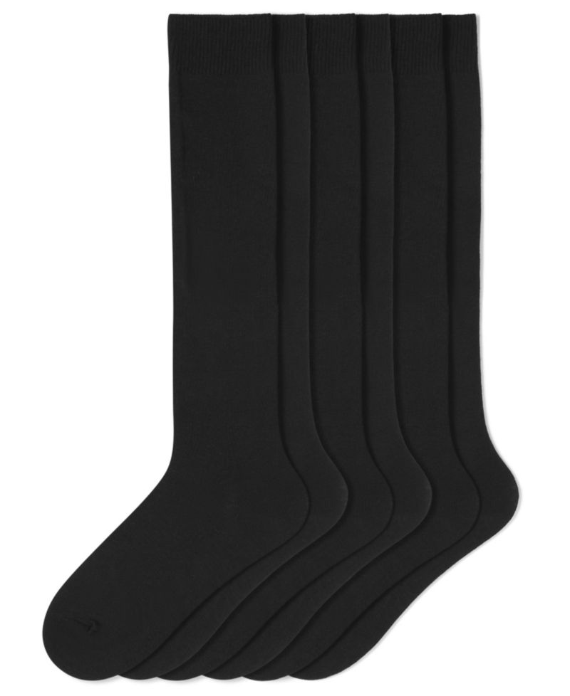 Women's Flat Knit Knee High Socks 3 Pair Pack U21135
