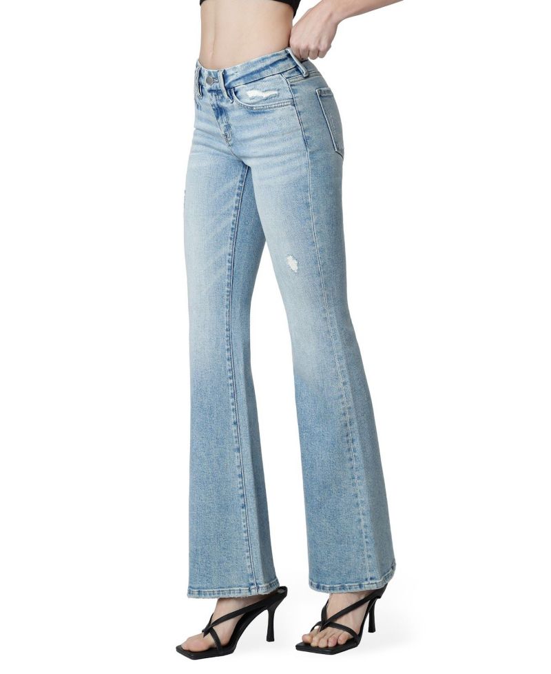 Women's Low Rise Seamless Waistband Flare Jeans
