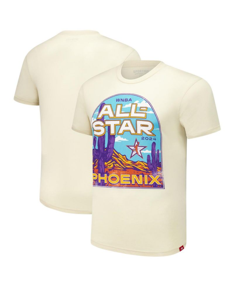 Men's and Women's Cream 2024 WNBA All-Star Game Super Soft Comfy Tri-Blend T-Shirt