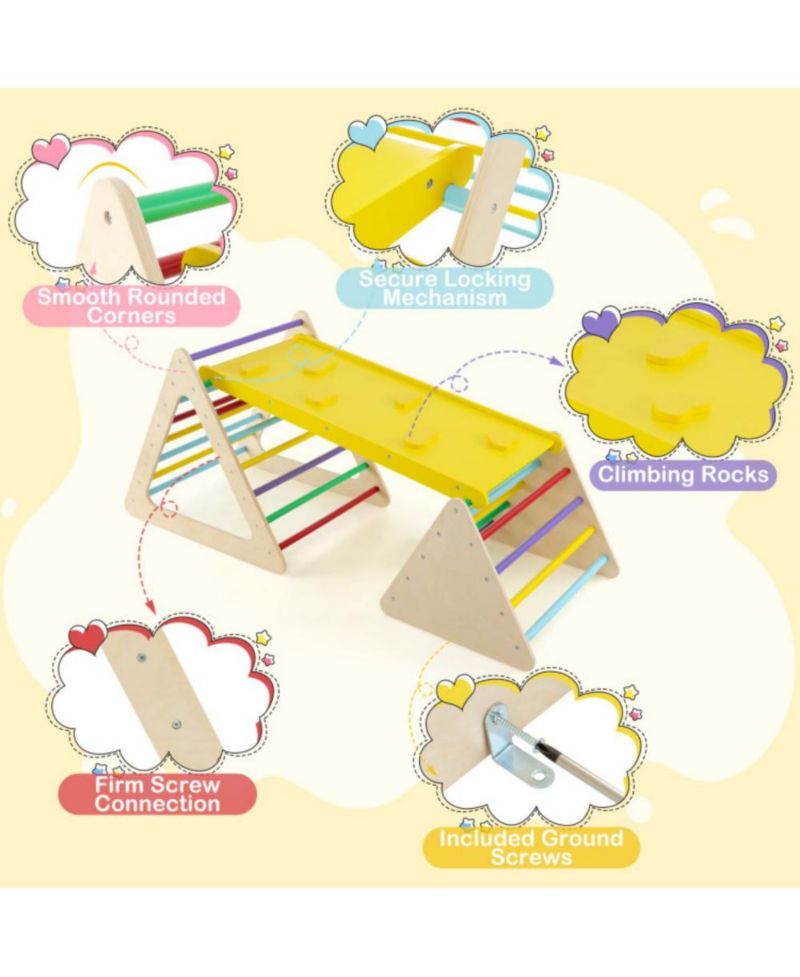 Montessori Climbing Triangles and Ramp, 3-Piece Set