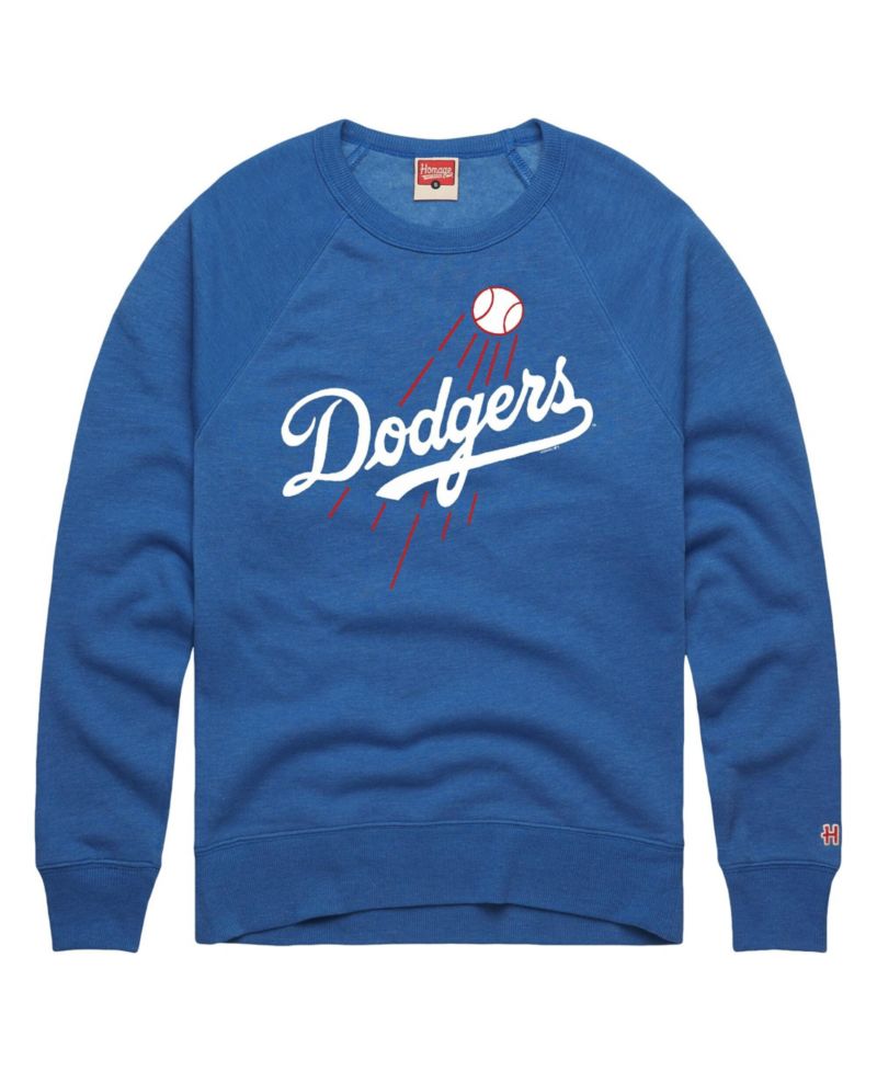 Men's Royal Los Angeles Dodgers Cooperstown Collection Raglan Tri-Blend Sweatshirt