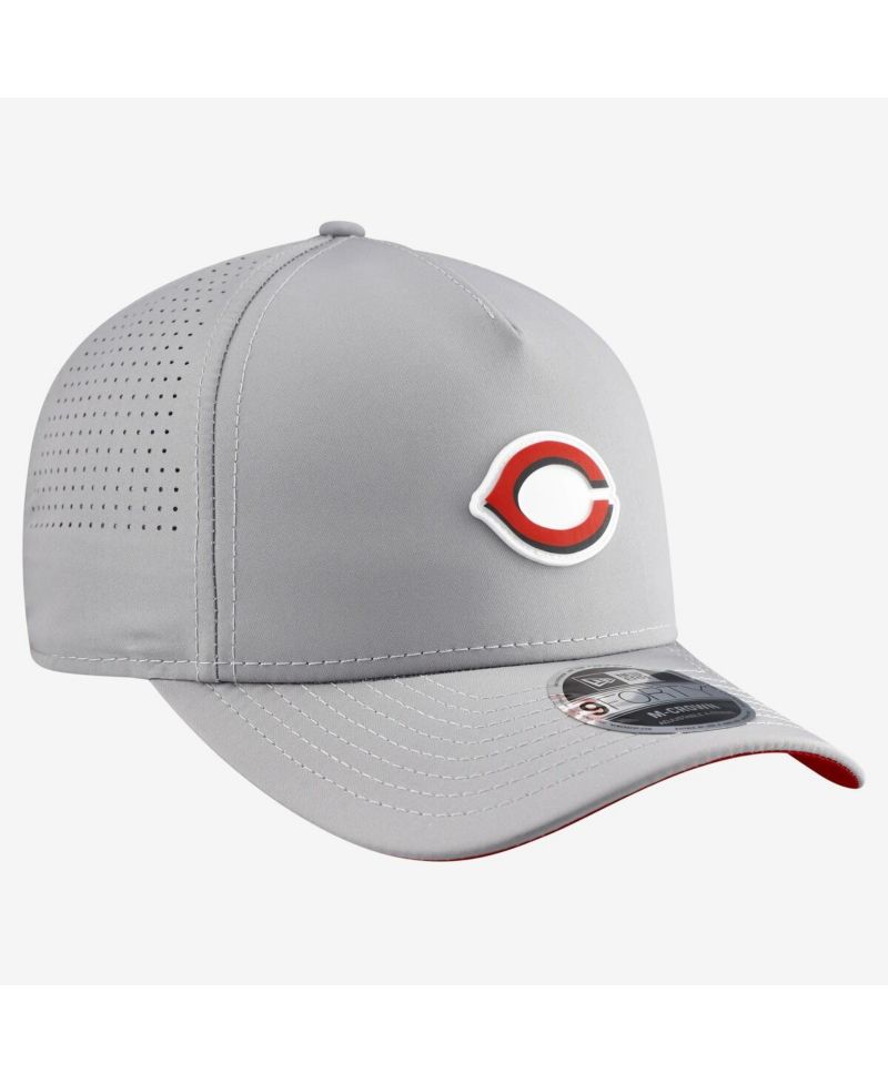 Men's Gray Cincinnati Reds Micro Logo 9FORTY M-Crown A-Frame Adjustable Hat