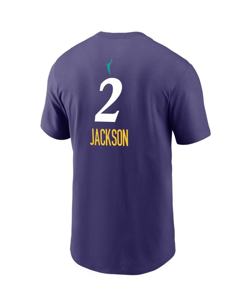 Men's Rickea Jackson Purple Los Angeles Sparks Explorer Edition Name & Number T-Shirt