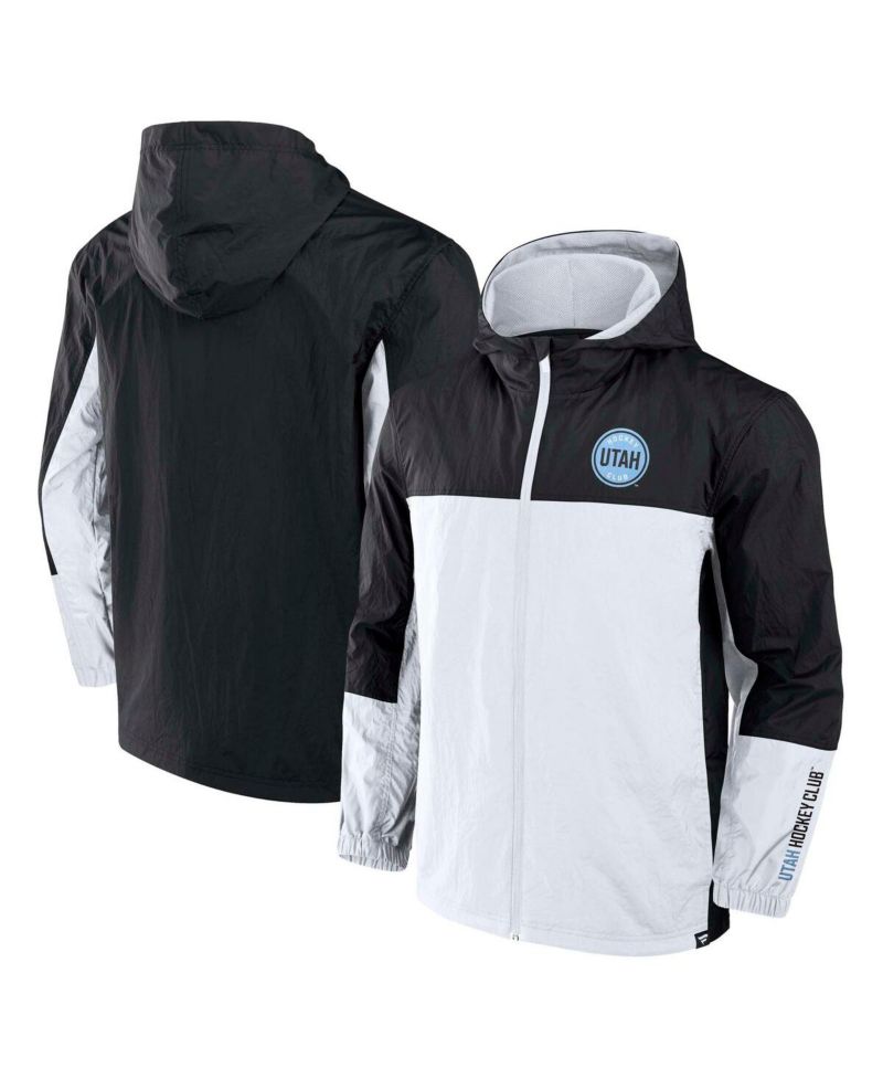 Men's Black Utah Hockey Club Crash the Net Full-Zip Hoodie Jacket