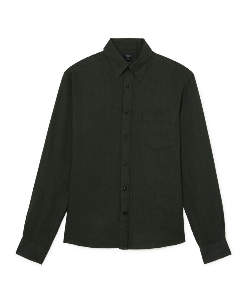 Men's Queens Linen Regular-Fit Button-Down Shirt