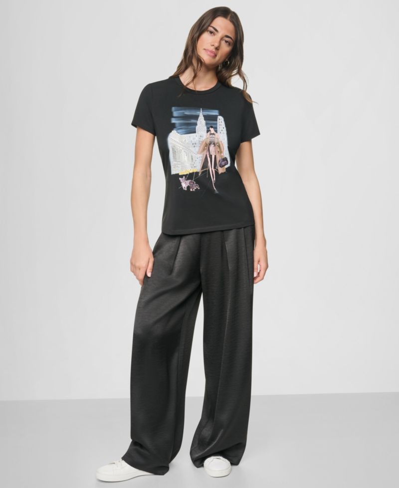 Women's Midtown Dog Walker Graphic Short-Sleeve T-Shirt
