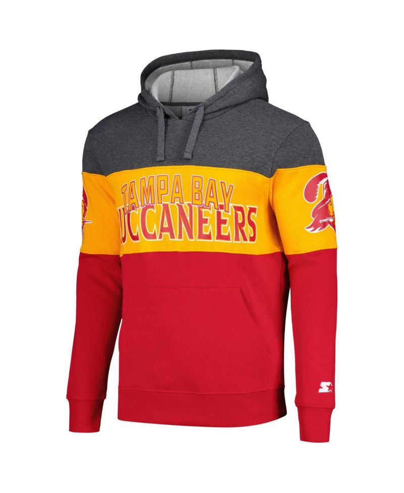 Men's Red, Orange Distressed Tampa Bay Buccaneers Extreme Pullover Hoodie