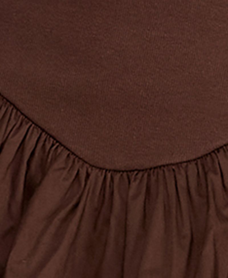 Juniors' Knit to Woven Halter V-Neck Tiered Mini Dress