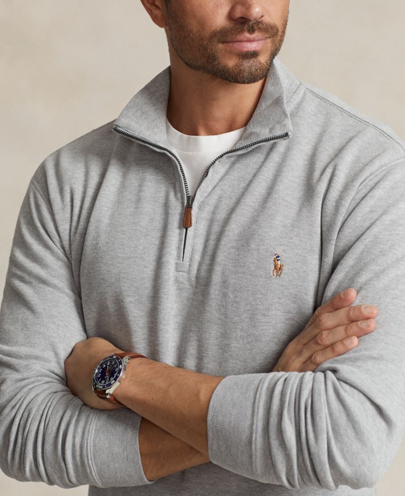 Men's Big & Tall Estate-Rib Quarter-Zip Pullover Sweater