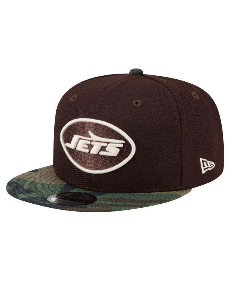 Men's Dark Brown New York Jets Burnt Wood Camo 9FIFTY Snapback Hat