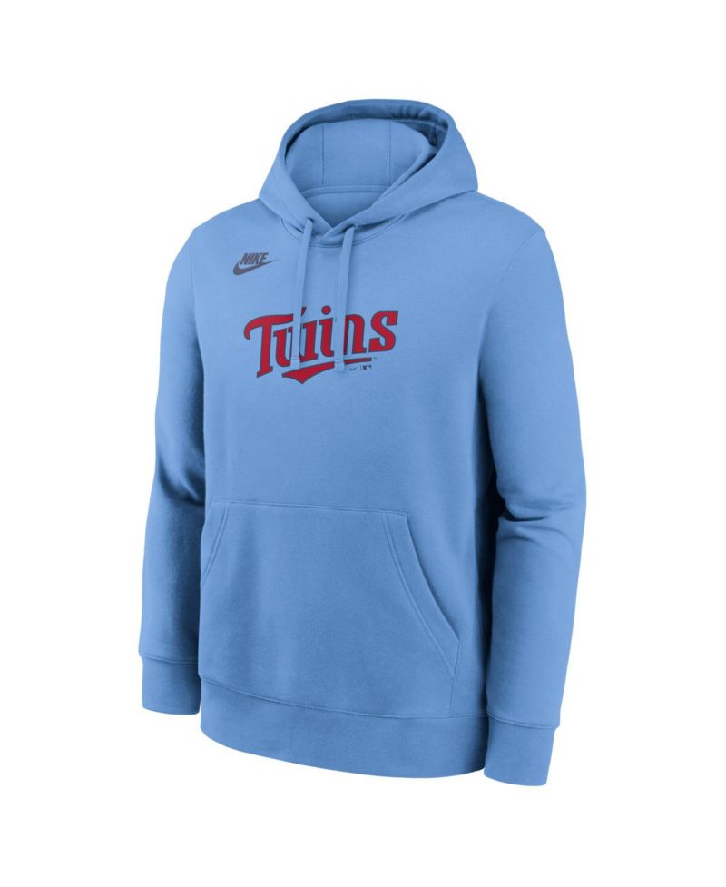 Men's Light Blue Minnesota Twins Cooperstown Collection Wordmark Club Hoodie