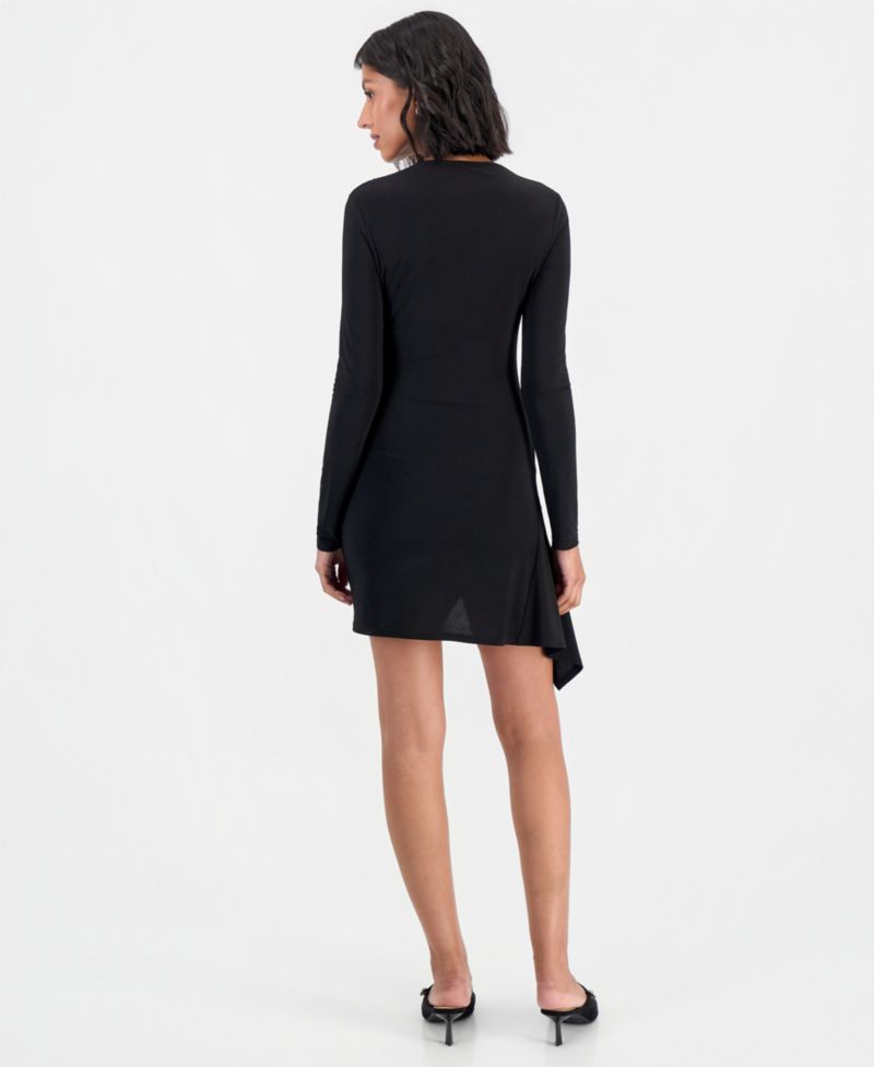 Women's Emerson Long-Sleeve Ruched One-Shoulder Mini Dress
