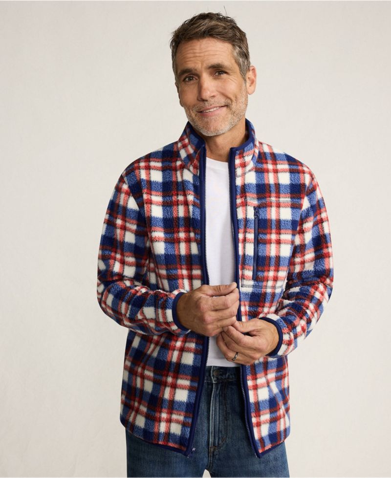 Men's Print Full Zip High Pile Fleece Jacket
