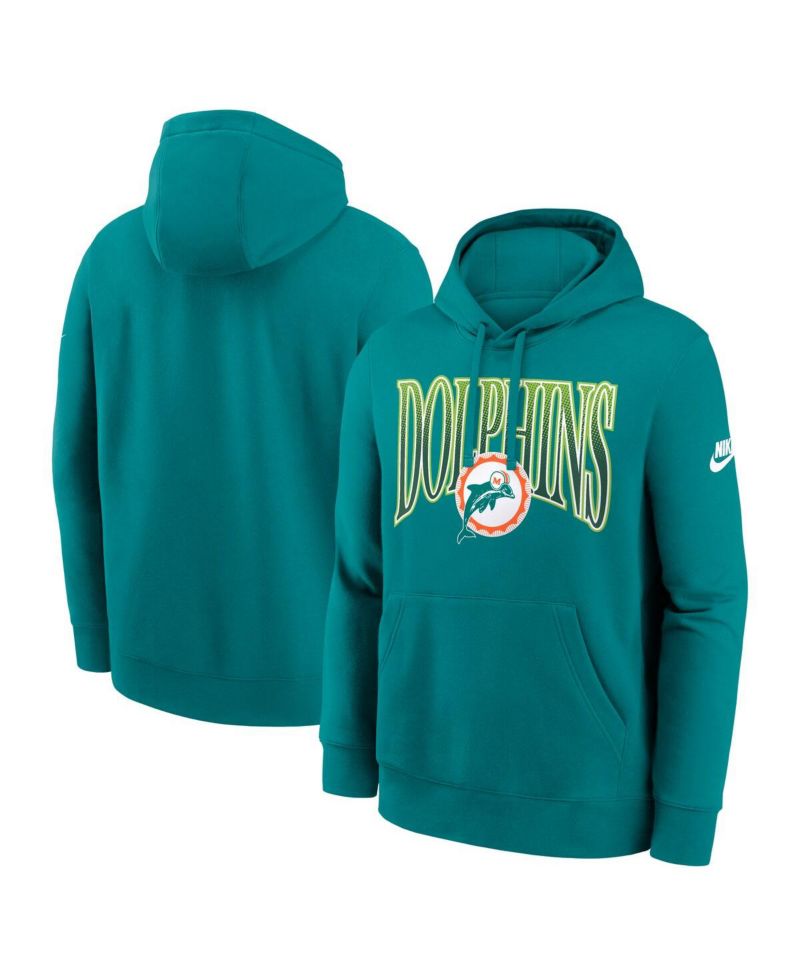 Men's Aqua Miami Dolphins Full Blitz Club Fleece Pullover Hoodie
