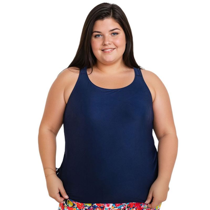 Plus Size Maya Tankini Swim Top With Removable Cups