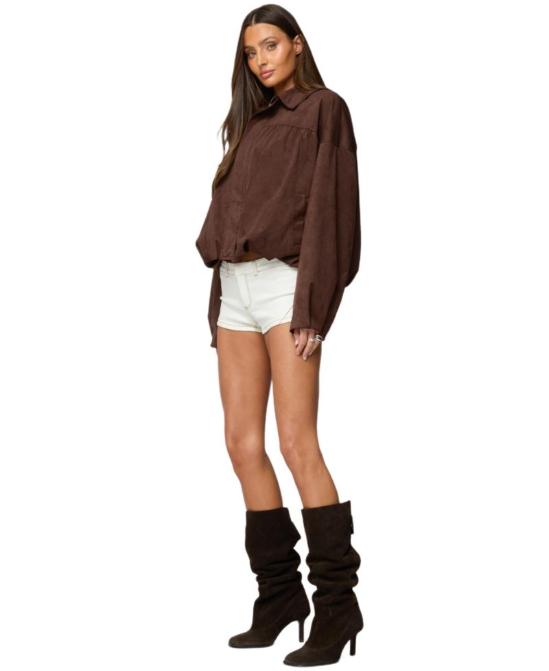Women's Alberta Faux Suede Bubble Jacket