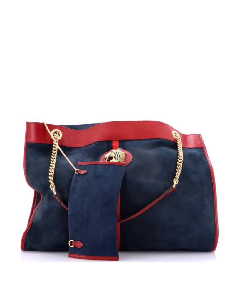Large Rajah Chain Tote Suede