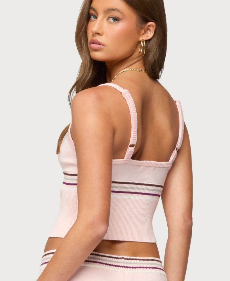 Women's Miya Stripey Ribbed Knit Tank Top