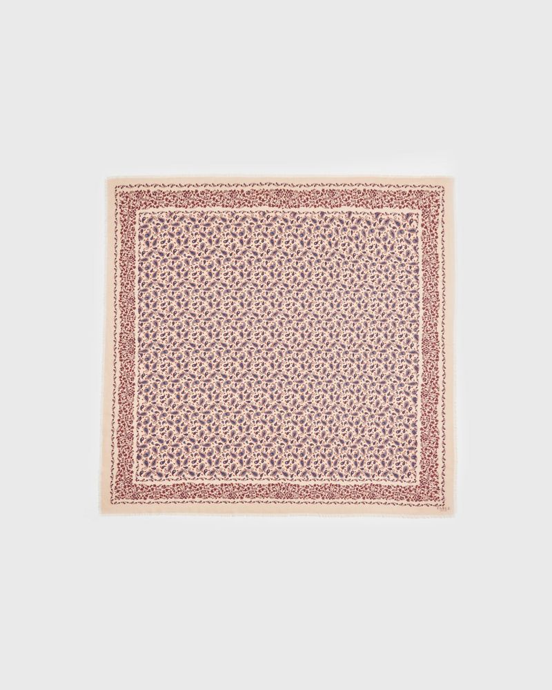 Paisley Folk Caramel Square Scarf